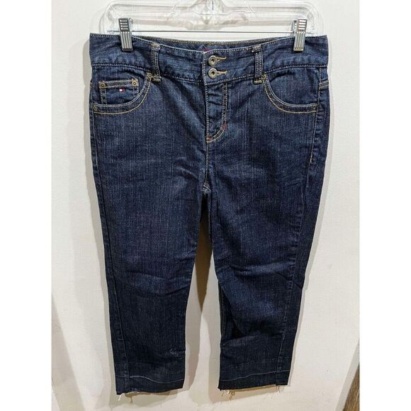 Tommy Hilfiger Jeans Womens Size 6 Mid Rise Straight Denim Unhemmed Y2K - Picture 1 of 7